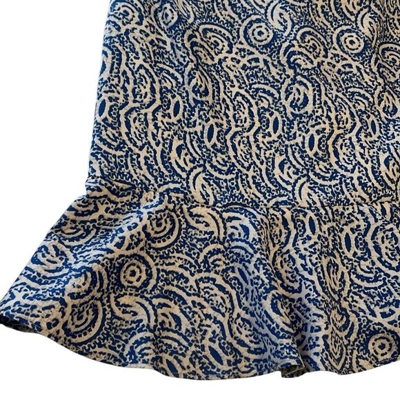 The Limited Blue and White Patterned Strapless Dress Size 4 - Picture 5 of 12